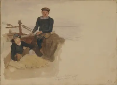 Oscar and Bobino on the Fishing Smack av John Singer Sargent