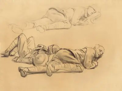 Studies for ‘Gassed’ II, 1918 – nr 2 av John Singer Sargent