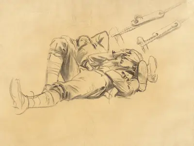 Studies for ‘Gassed’ (recto) II, 1918 – nr 1 av John Singer Sargent