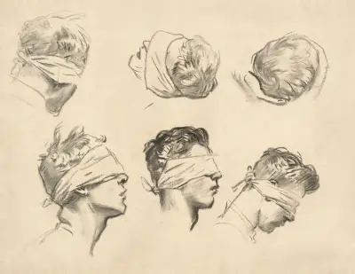Studies for ‘Gassed’ III av John Singer Sargent