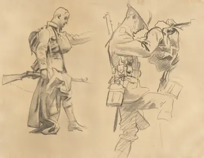 Studies for ‘Gassed’ (recto) av John Singer Sargent
