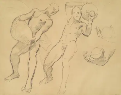 Studies of Notus for ‘The Winds’ av John Singer Sargent