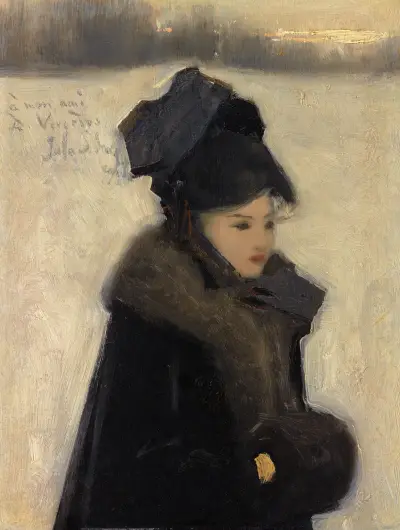 WOMAN WITH FURS av John Singer Sargent