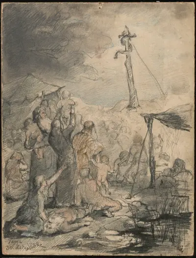 Die eherne Schlange in der Wüste von Anna Bilińska-Bohdanowicz