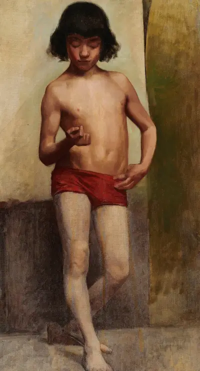Study of a Nude Boy av Anna Bilińska-Bohdanowicz