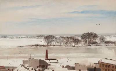 Blick aus den Fenstern des Wintergartens von Anna Bilińska-Bohdanowicz