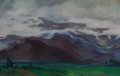 Clouds over flatland below the Tatra Mountains av Władysław Ślewiński