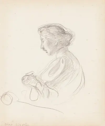 Aino Sibelius at Handicraft av Venny Soldan-Brofeldt
