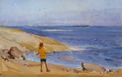 Antti on a Rocky Beach av Venny Soldan-Brofeldt