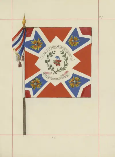 Útočné a obranné zbraně v Polsku. Sv. 4, Lité pásy, ozdoby, prapory a korouhve, tab. 126, Boleslaw Starzyński