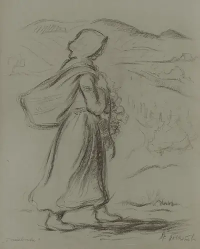 Girl with a Hamper von Štefan Polkoráb