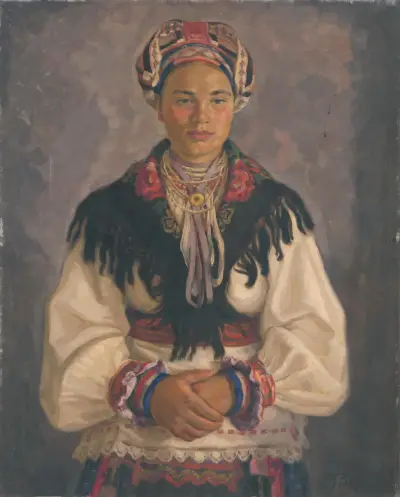 Woman from Pohronie in Mourning von Štefan Polkoráb