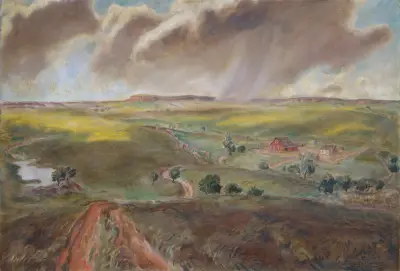 Spring Shower (Western Kansas Landscape) av John Steuart Curry