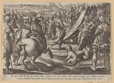 Giovanni De’ Medici before Francis I av Jan van der Straet (Stradanus)