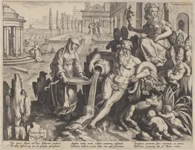 The Vestal Virgin Tuccia av Jan van der Straet (Stradanus)