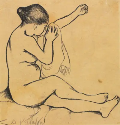 Seated Female Nude (first third 1900s) av Suzanne Valadon