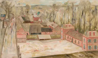 View of a small town av Tadeusz Makowski