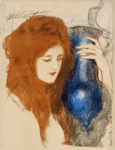 A woman with a vase von Teodor Axentowicz