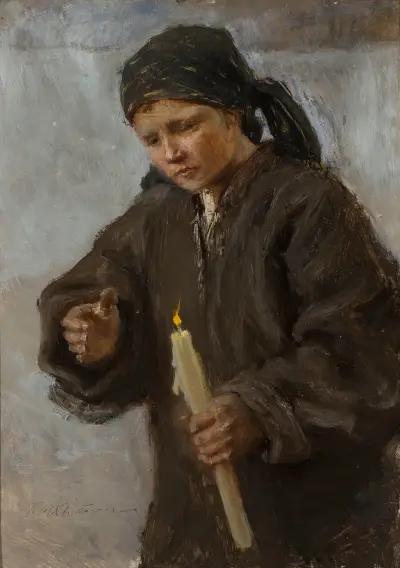 For the Candlemas, 1890 von Teodor Axentowicz