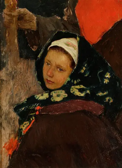 Ruthenian woman – head of a peasant woman von Teodor Axentowicz
