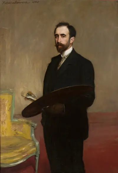 Self-portrait with palette von Teodor Axentowicz