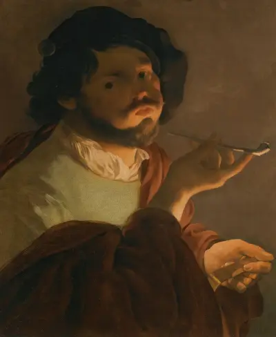 A Bravo Smoking av Hendrick Ter Brugghen