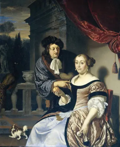 A Man and a Woman av Frans van Mieris the Elder