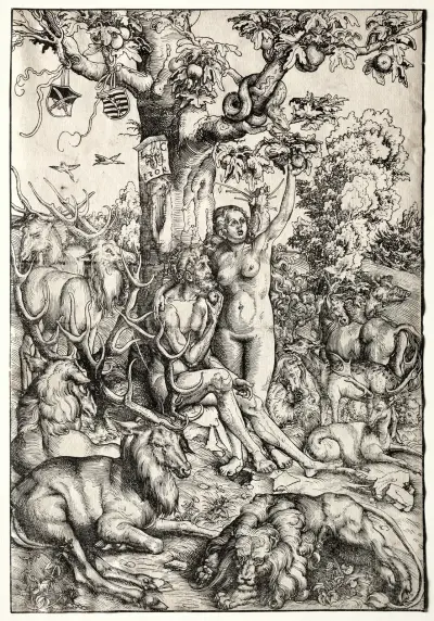 Adam i Ewa w raju, 1509, Lucas Cranach the Elder
