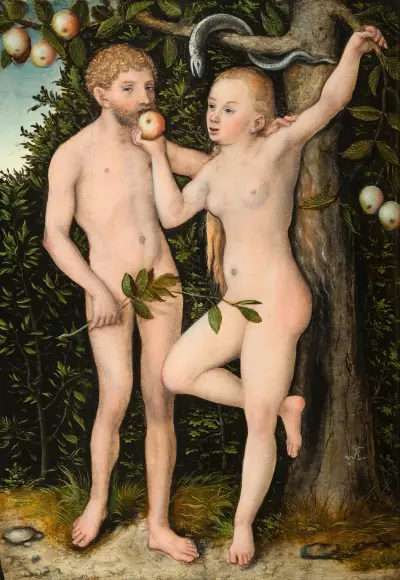 Adam und Eva, 1538 von Lucas Cranach the Elder
