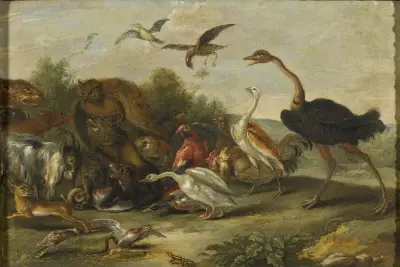 Battle between Owls and Quadrupeds, Jan Van Kessel The Elder
