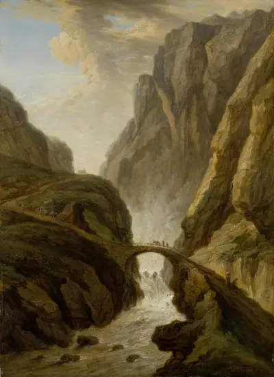 Devil’s Bridge on the St Gotthard Road av Christian Georg Schütz the elder