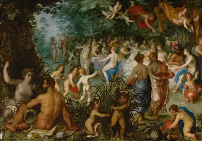 Landscape With Wedding Of Peleus And Thetis av Jan Brueghel The Elder