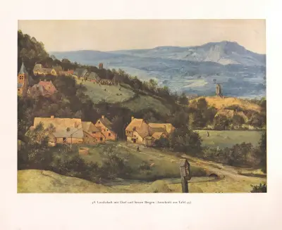 Krajina s vesnicí a vzdálenými horami, Pieter Bruegel The Elder