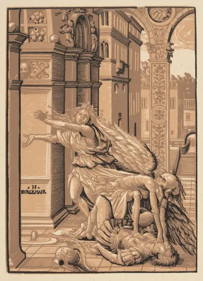Lovers surprised by death. av Hans Burgkmair The Elder