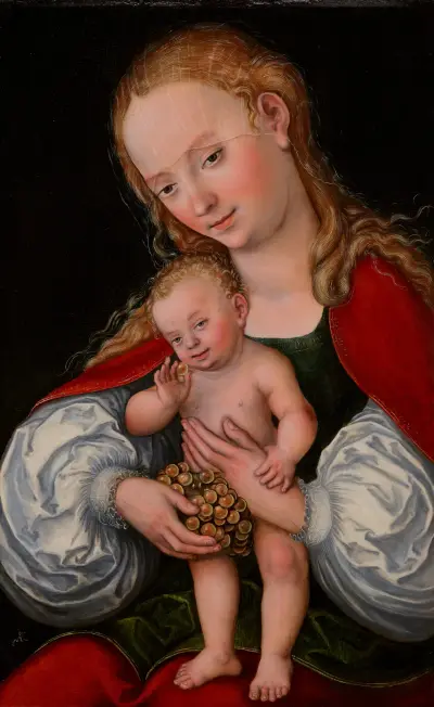 Madonna mit Kind und Trauben von Lucas Cranach the Elder