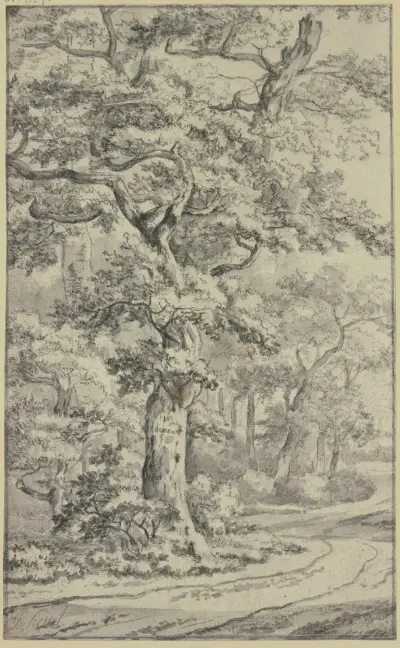Path next to oak trees, Jan Van Kessel The Elder