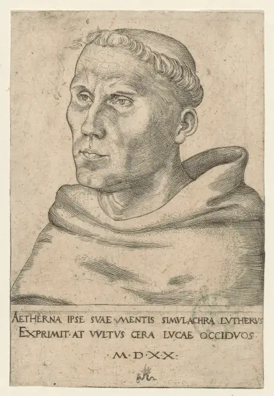 Portrait of Martin Luther as an Augustinian Monk von Lucas Cranach the Elder