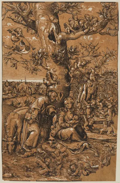 Ruhe auf der Flucht von Lucas Cranach the Elder