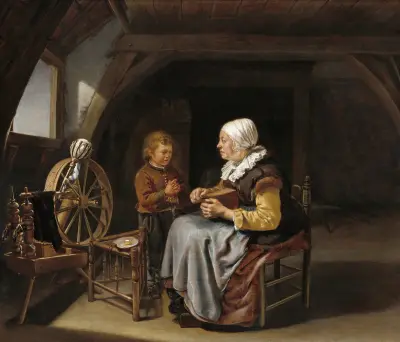 Saying Grace av Frans van Mieris the Elder