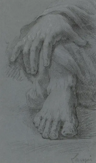 Szkic dłoni i stopy, Johann Baptist von Lampi the Elder