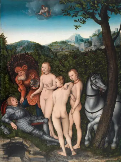 Das Urteil des Paris, 1527 von Lucas Cranach the Elder