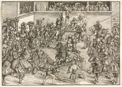 Drugi turniej z tapiserią Samsona i lwa, Lucas Cranach the Elder