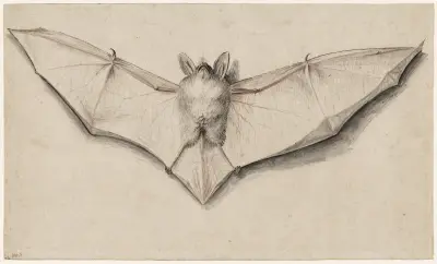 Fledermaus mit ausgebreiteten Flügeln von Hans Holbein The Younger