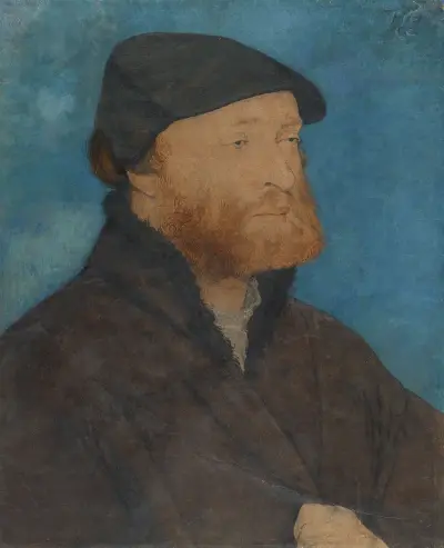 Bildnis eines Mannes mit schwarzem Barett von Hans Holbein The Younger