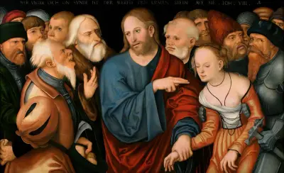 Christ and the Woman Taken in Adultery, Lucas Cranach the Younger