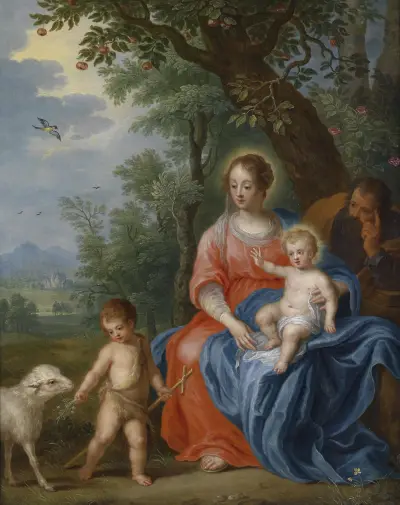 De Heilige Familie Met Johannes av Jan Brueghel the Younger