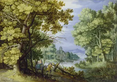 Forest Landscape with Flight into Egypt av Jan Brueghel the Younger