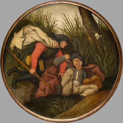 If the Blind Lead the Blind, Both Shall Fall into the Ditch av Pieter Brueghel The Younger