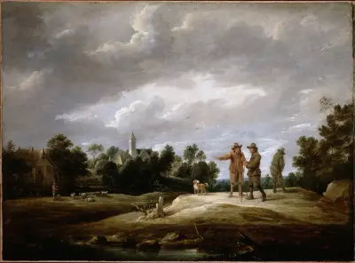Sedláci při rozhovoru, David Teniers The Younger