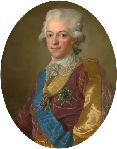 Portrét Gustava III., švédského krále, Lorens Pasch the Younger